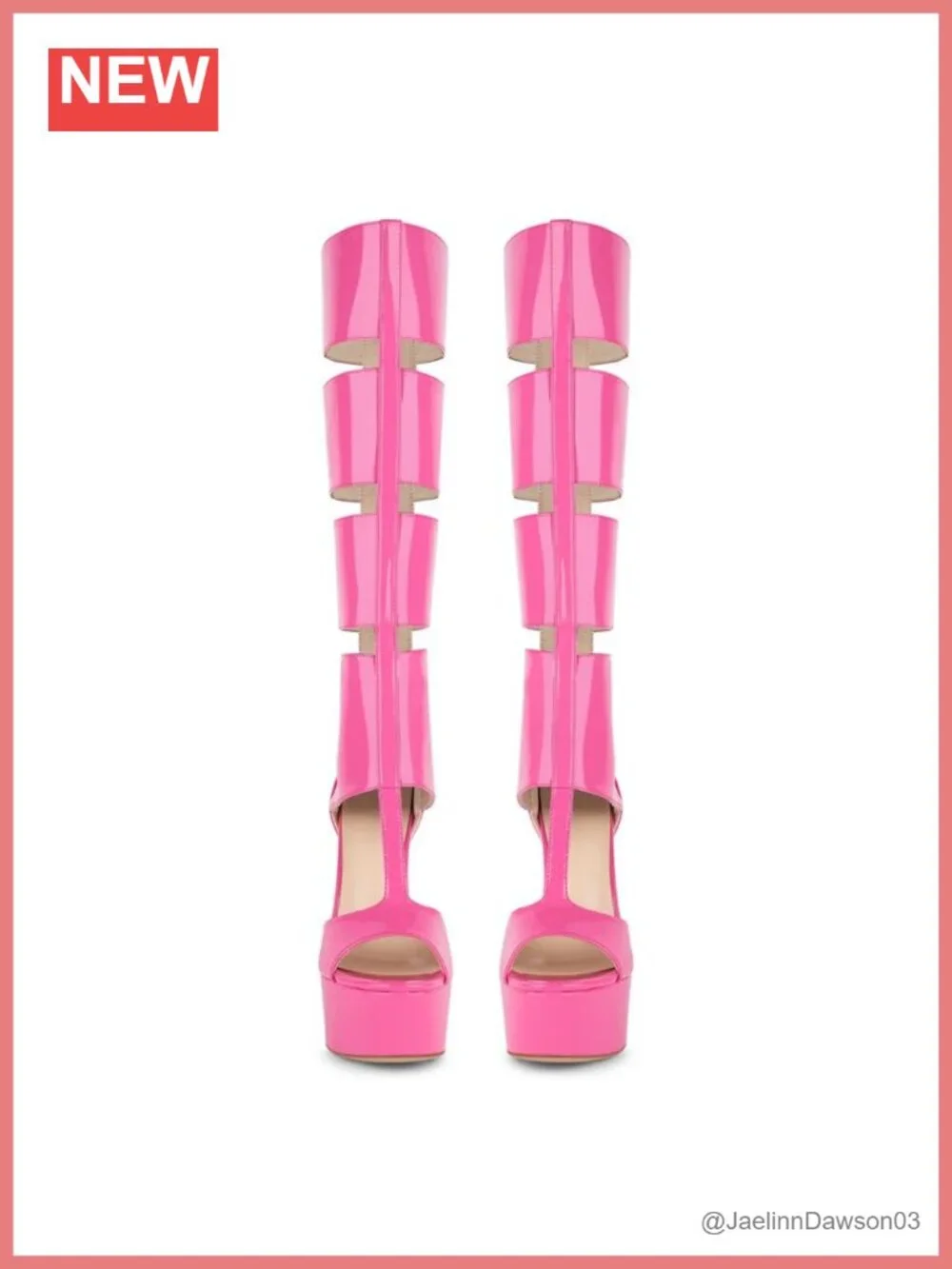 Gladiator Knee High Stiletto Heels Sandals Platform Peep Toe Back Zip Shoes